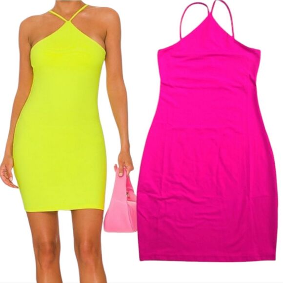 Susana Monaco NWT‎ Pink Glow Racer Neck Ponte Jersey Pull On Mini Dress Size XS - Picture 1 of 9